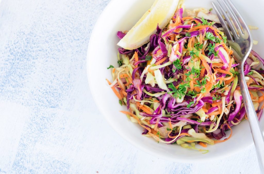 The Healthiest Shredded Red Cabbage & Carrot Slaw